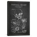 Online Designer Home/Small Office Football Helmet Charcoal Patent Blueprint by Aged Pixel Wall Art on Wrapped Canvas