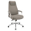 Online Designer Home/Small Office Realspace® Sloane Bonded-Leather High-Back Chair, Taupe/Chrome