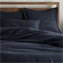 Online Designer Bedroom Lino II Midnight Blue Linen Full/Queen Duvet Cover