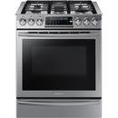 Online Designer Kitchen Samsung 30 in. 5.8 cu. ft. Slide-In Gas Range with Self-Cleaning Convection Oven in Stainless Steel