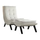 Online Designer Bedroom Lounge Chair and ottoman set - White colour