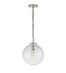 Online Designer Living Room Thomas O'Brien Casual Katie Globe Pendant In Polished Nickel With Clear Glass