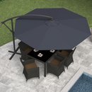 Online Designer Living Room CorLiving 10 ft. Steel Offset Umbrella