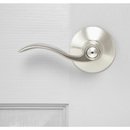 Online Designer Hallway/Entry Schlage Accent Satin Nickel Push-Button Lock Privacy Door Lever