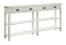 Online Designer Combined Living/Dining Powell Brigid Cream Crackle Finish Wood Console Table
