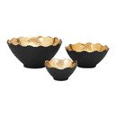 Online Designer Combined Living/Dining 3 Piece Black/Gold Decorative Bowl Set