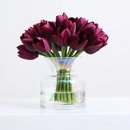Online Designer Bedroom Lifelike Mini Tulip Bouquet Spring Floral Water Illusion Arrangement Centerpiece In Iridescent Fairy Bottle Vase