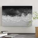 Online Designer Bedroom Waves In Black, Gray And White by Maggie Olsen - Graphic Art on Canvas