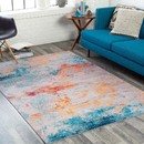 Online Designer Living Room Magda Modern Abstract Area Rug - 9' x 12' - Teal/Orange