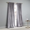 Online Designer Living Room Cotton Luster Velvet Curtain - Pewter