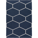 Online Designer Home/Small Office Navy Cotton Area Rug