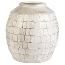Online Designer Bedroom Maya Coastal Beach White Ceramic Textured Decorative Urn - Small
