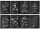 Online Designer Living Room Billiard Patents Set of 8 Prints