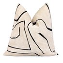 Online Designer Other Kelly Wearstler Graffito Pillow Cover, Cream and Black, Striped Accent, Cushion Sham, Cream Pillows, Designer Cushion Graffito Linen Onyx
