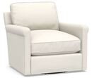 Online Designer Home/Small Office Tyler Roll Arm Upholstered Swivel Armchair