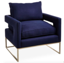 Online Designer Living Room Bevin Accent Chair, Indigo Linen