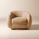 Online Designer Combined Living/Dining LASZLO CARAMEL BROWN LEATHER SWIVEL CHAIR BY ROSS CASSIDY