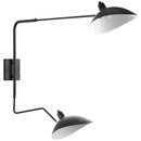 Online Designer Home/Small Office VIEW DOUBLE FIXTURE WALL LAMP IN BLACK