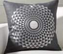 Online Designer Combined Living/Dining Mears Silver Medallion Pillow with Feather-Down Insert 20