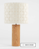 Online Designer Living Room Shinola Parker Wood Table Lamp with Woven Canvas Shade