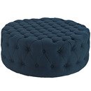 Online Designer Combined Living/Dining Circle Tufted Ottoman - Azure