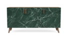 Online Designer Combined Living/Dining Espresso Voss Sideboard in Green Marble