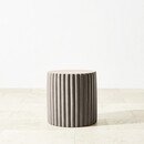 Online Designer Other Tropea Fluted Accent Table, Fiberstone, Grey