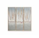 Online Designer Bedroom Set of 3 Framed Canvas Art, Boats (40 cm X 120 cm - Multicolour/Gold Foil)
