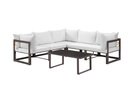 Online Designer Patio Fortuna 6 Piece Outdoor Patio Sectional Sofa Set in Brown White