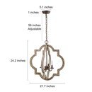 Online Designer Bathroom Deaton 4 - Light Candle Style Geometric Chandelier with Wrought Iron Accents
