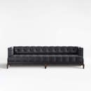 Online Designer Combined Living/Dining Byrdie Black Leather Modern Tufted Sofa