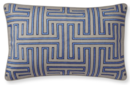 Online Designer Living Room Colonial Greek Key Pillow Cover, Blue