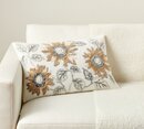 Online Designer Living Room Autumn Sunflower Embroidered Lumbar Throw Pillow