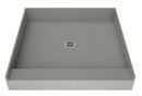 Online Designer Bathroom Tile Redi Single Threshold Shower Base in Grey with Center Drain