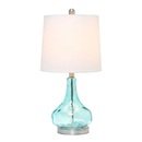 Online Designer Bedroom Lalia Home Rippled Glass Table Lamp With Fabric Shade, Blue