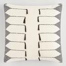 Online Designer Combined Living/Dining Black Embroidered Tassel Throw Pillow