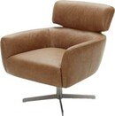 Online Designer Combined Living/Dining Rivet Adrienne Swivel-Base Contemporary Living Room Chair, Cognac