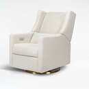 Online Designer Nursery Babyletto Kiwi Ivory Boucle Nursery Power Recliner Chair with Gold Base