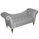 Online Designer Bedroom Astaire Linen Chaise Lounge (Shantung Silver)
