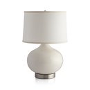 Online Designer Combined Living/Dining Merie Ivory Table Lamp with Outlet Nickel Base