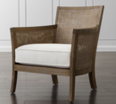 Online Designer Combined Living/Dining Blake Grey Wash Rattan Chair with Fabric Cushion