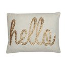 Online Designer Bedroom Hello Sequin Script Lumbar Pillow 