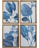 Online Designer Dining Room 'Blue Botanical' - 4 Piece Picture Frame Graphic Art Print Set on Paper