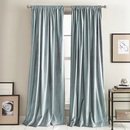 Online Designer Bedroom Modern Knotted Velvet Solid Room Darkening Rod Pocket Curtain Panels (Set of 2)