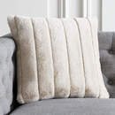 Online Designer Living Room CHANNEL OFF-WHITE FAUX FUR THROW PILLOW WITH DOWN-ALTERNATIVE INSERT 18