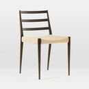 Online Designer Combined Living/Dining Holland Woven Dining Chair, Cord, Dark Mineral, Wood Legs