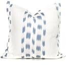 Online Designer Combined Living/Dining Schumacher Light Blue Izmir Ikat Decorative Pillow Cover