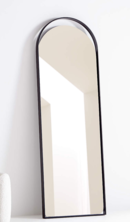 Online Designer Bedroom Aosta Black Arch Cutout Floor Mirror