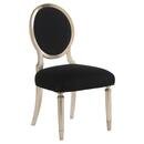 Online Designer Home/Small Office Caracole Chit-Chat Hollywood Silver Leaf Black Side Chair