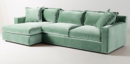 Online Designer Living Room Velvet Katina Sectional Sofa |  Color Duck Egg